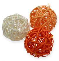 Article Boules rotin 4.5cm Orange Abricot 30p