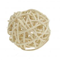 Article Boule en rotin blanchi Ø4cm 24 pcs