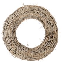 Article Couronne décorative en rotin blanchi, pour une décoration créative, 50 cm