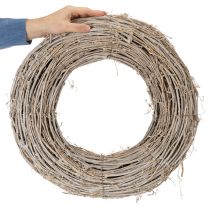 Article Couronne décorative en rotin blanchi, pour une décoration créative, 50 cm