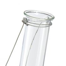 Article Verre décoratif tube à essai à suspendre mini vase Ø2,4cm H22,5cm