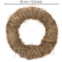 Article Couronne en matériau naturel, couronne décorative naturelle pour projets de bricolage, 35 cm