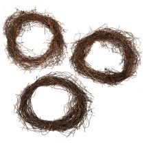 Article Couronne de vigne naturelle Ø15cm, lot de 10 - Idéale pour les décorations d'automne, de Noël, de Pâques et de deuil