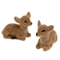 Article Cerfs assis floqués 8cm 6 pcs