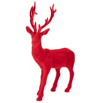 Article Figurine décorative de cerf debout, grande, floquée, décoration de Noël, 85 cm