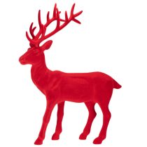 Article Figurine décorative de cerf debout, grande, floquée, décoration de Noël, 85 cm