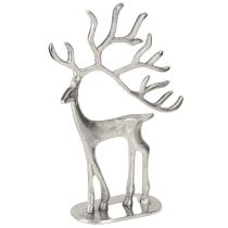 Article Décoration renne figurine cerf métal argenté H31cm