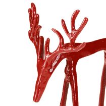 Article Décoration de Noël en métal représentant un renne rouge, 16 x 13 x 19 cm