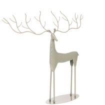Article Sculpture décorative de cerf aux grands bois, aspect métal moderne, 48 cm