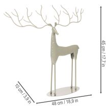 Article Sculpture décorative de cerf aux grands bois, aspect métal moderne, 48 cm