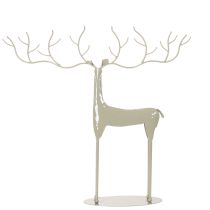 Article Sculpture décorative de cerf aux grands bois, aspect métal moderne, 48 cm