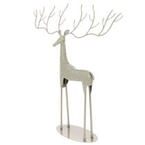 Article Sculpture décorative de cerf aux grands bois, aspect métal moderne, 48 cm