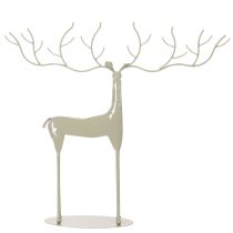 Article Sculpture décorative de cerf aux grands bois, aspect métal moderne, 48 cm