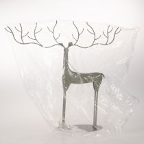 Article Sculpture décorative de cerf aux grands bois, aspect métal moderne, 48 cm