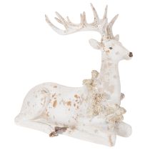 Article Figurine décorative représentant un cerf assis avec des bois, 30 cm