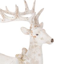 Article Figurine décorative représentant un cerf assis avec des bois, 30 cm