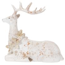 Article Figurine décorative représentant un cerf assis avec des bois, 30 cm