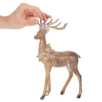 Article Figurine décorative de cerf à bois, à poser, décoration de Noël, 28 cm