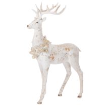 Article Figurine décorative de cerf ornée de pommes de pin pour la décoration hivernale, 49 cm