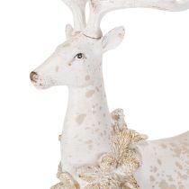 Article Figurine décorative de cerf ornée de pommes de pin pour la décoration hivernale, 49 cm