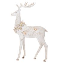 Article Figurine décorative de cerf ornée de pommes de pin pour la décoration hivernale, 49 cm