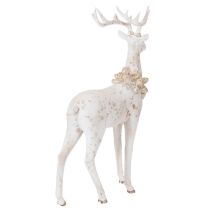 Article Figurine décorative de cerf ornée de pommes de pin pour la décoration hivernale, 49 cm
