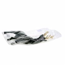 Article Déco cerf floqué noir, or 40cm