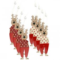 Article Renne à suspendre, décorations de Noël, décorations pour sapin de Noël, décorations en bois pour l'Avent H13cm 8 pcs