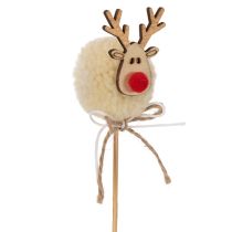 Article Figurines décoratives de rennes avec pompons, pinces à linge de Noël, 24 cm, lot de 12
