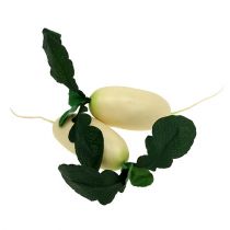 Radis blanc avec feuilles 12cm 3pcs