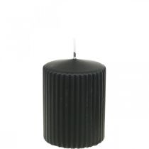 Article Bougies piliers bougie rainurée noire 70/90mm 4 pcs