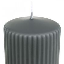 Article Bougies piliers bougie rainurée anthracite 70/90mm 4 pcs