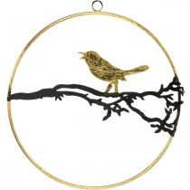 Décoration de fenêtre oiseau, décoration automne à suspendre, métal Ø22,5cm