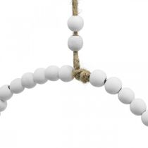 Article Anneau décoratif en bois blanc style shabby chic Ø19cm, idéal pour un mariage, le printemps ou la décoration de porte, lot de 4