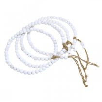 Article Anneau décoratif en bois blanc style shabby chic Ø19cm, idéal pour un mariage, le printemps ou la décoration de porte, lot de 4