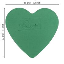 Article Coeur en mousse florale romantique 30 cm mousse florale verte 2 pièces