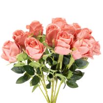 Article Bouquet de 12 roses artificielles à longue tige (62 cm).