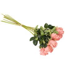 Article Bouquet de 12 roses artificielles à longue tige (62 cm).