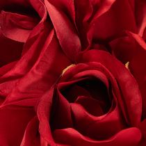 Article Rose artificielle à longue tige, fleur artificielle rouge, 62 cm, lot de 12