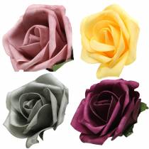 Article Rose en mousse Ø15cm différentes couleurs 4pcs