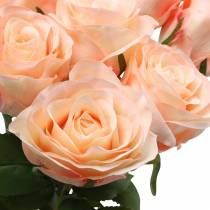 Bouquet de roses artificielles abricot 8pcs