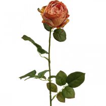 Rose artificielle orange, rose artificielle, rose décorative L74cm Ø7cm