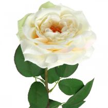 Rose abricot blanc crémeux, fleur de soie, roses artificielles L72cm Ø12cm