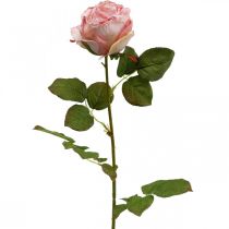 Déco rose rose, décoration fleurie, rose artificielle L74cm Ø7cm
