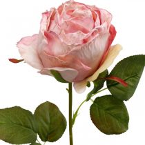 Déco rose rose, décoration fleurie, rose artificielle L74cm Ø7cm