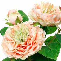 Article Rose décorative en pot, fleurs romantiques en soie, pivoine rose