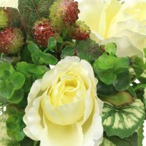 Article Bouquet de roses / hortensia blanc aux baies 31cm