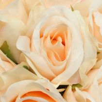 Bouquet de roses couleur pêche 26 cm de Ø