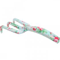 Article Râteau à main métal, râteau motif rose, mini râteau L23cm