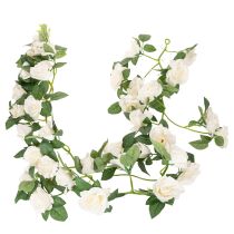 Article Guirlande de roses artificielles blanches décoratives, 170 cm